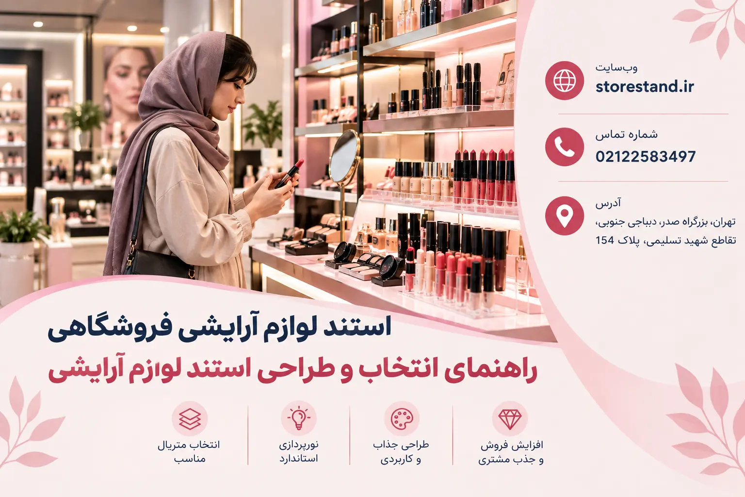 استند لوازم ارایشی فروشگاهی، راهنمای انتخاب و طراحی استند لوازم آرایشی استند لوازم ارایشی فروشگاهی، راهنمای انتخاب و طراحی استند لوازم آرایشی