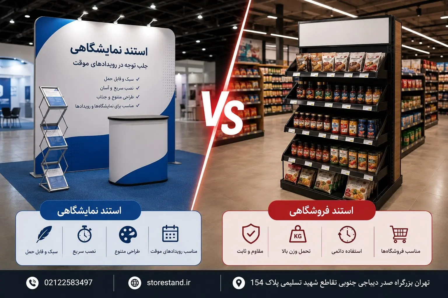 تفاوت استند نمایشگاهی و استند فروشگاهی