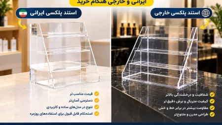 تفاوت استند پلکسی ایرانی و خارجی هنگام خرید